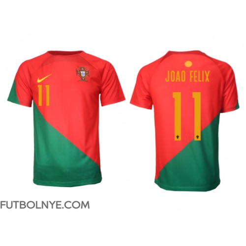 Camiseta Portugal Joao Felix #11 Primera Equipación Mundial 2022 manga corta
